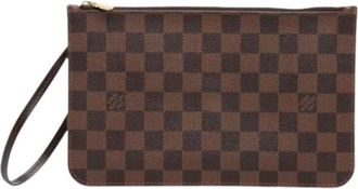Louis Vuitton Pre-owned Damier Canvas Pouch - Dames - Pre-owned - Bruin - Maat: ONE Size Leer