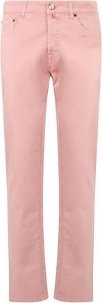 Moorer Slim Fit Veelzijdige Broek - Heren - Regular Fit Jeans - Roze - W32 - Katoen - Jeans