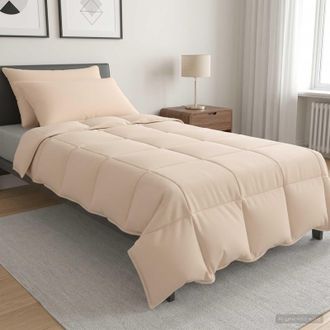 vidaXL Vidaxl Set Di Piumoni 2 Pz 155 X 220 Cm 250 Gsm Kapok Naturale Beige