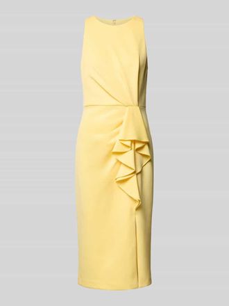 Adrianna Papell Cocktailkleid mit Volants in GELB, Gr&ouml;&szlig;e 40