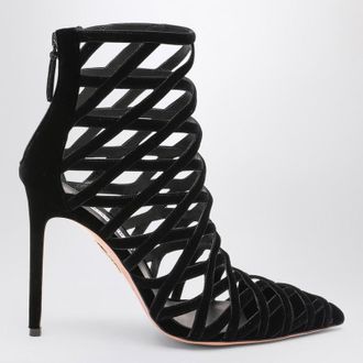 Aquazzura Black perforated décolleté with zip