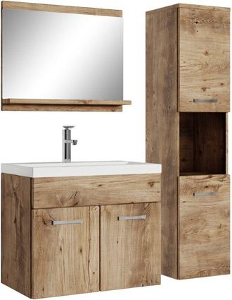 Badplaats Badplaats - Mobile da bagno Montreal 60cm Rovere Castagno - armadio mobiletto lavabo