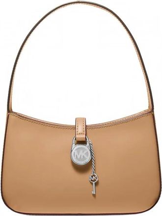 Michael Kors Lyra Kleine Leren Pochette - Dames - Tassen - Beige - Maat: ONE Size Leer
