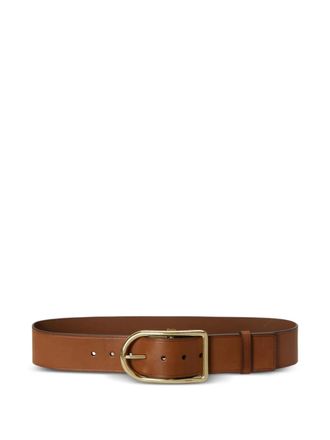 Polo Ralph Lauren 50mm buckle leather belt - women - Calf Leather - L - Brown