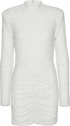 Rotate long-sleeved mini dress - White