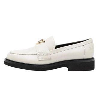 Guess Leather Moccasins with Unique Style - female - Guess - Loafers - White - 6 UK - Shoes