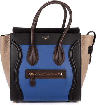 Celine Pre-owned Womens Tricolor Micro Luggage Handbag - Grey - One Size
