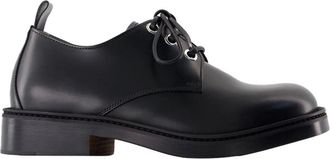 Alexander McQueen Schoenen, Dames, Zwart, 40 EU, Leer, Zwarte leren veterschoenen