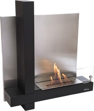 Purline Purline - Chimenea De Etanol Mural En Acero Inoxidable Negro