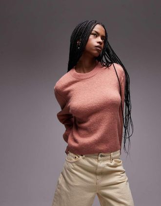 & Other Stories alpaca and wool blend fluffy knit sweater in light orange