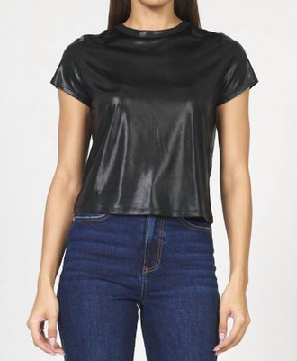 Dear John Denim Unity Shimmer Short Sleeve Top In Black
