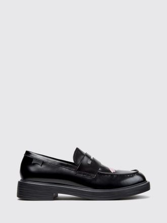 Camper Twins Floral Pattern Brushed Leather Penny Loafers