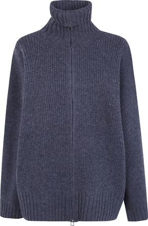 Frankie Shop Sweater Wool 100% Veda Oversized Zip-Up Cardigan