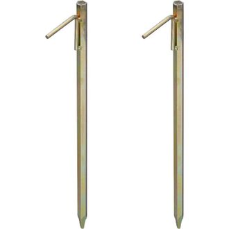 Relaxdays 8x Picchetti xxl, per Terreni Duri, Accessorio per Tende, Fissaggio nel Terreno, Acciaio Zincato, Giallo