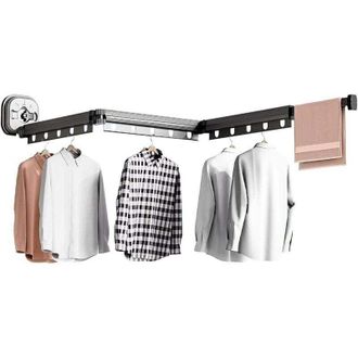 OEM Tendedero De Ropa Mural, Ahorra Espacio, Retr&aacute;ctil, Plegable, De Metal - 96 Cm -crezuo