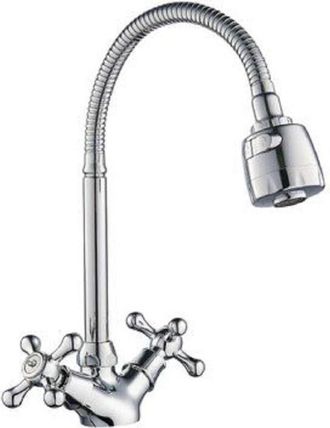 Trade Shop Trade Shop - Miscelatore Rubinetto Flessibile Manopole Croce Cucina Lavello Ottone Roma 69408