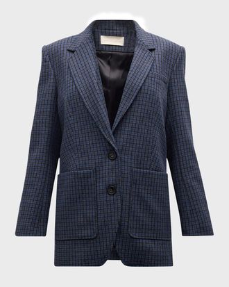 Vanessa Bruno Bradley Single-Breasted Check Blazer