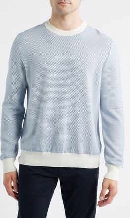 BOSS Umino Silk & Cotton Blend Sweater in Open White at Nordstrom, Size X-Large