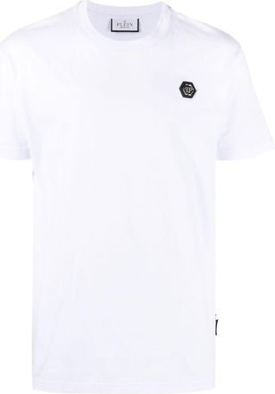 Philipp Plein logo-patch T-shirt - men - Cotton - S - White