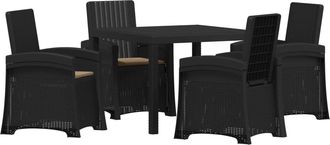 vidaXL Conjunto De Comedor De Jard&iacute;n 5 Uds. Gris Antracita Y Topo Pp Vidaxl