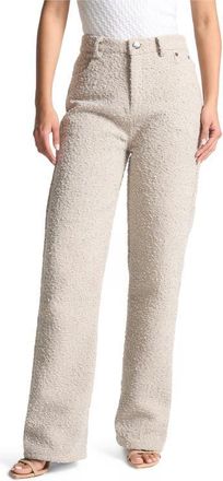 Mani&egrave;re De Voir Sara Boucle Straight Leg Jeans in Beige at Nordstrom, Size 10