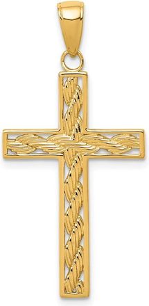 Diamond2Deal 14k Yellow Gold Rope Cross Pendant