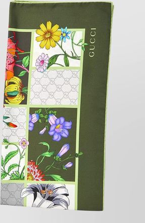 Gucci silk twill scarf floral print