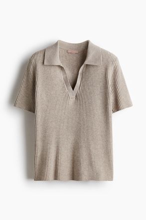 H&M Poloshirt in Rippstrick - Brown