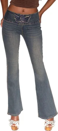 Tiger Mist Riona Flare Jeans in Mid Wash at Nordstrom, Size X-Large