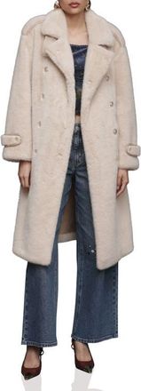 Avec Les Filles Faux Fur Belted Coat in Cream at Nordstrom, Size Xx-Large