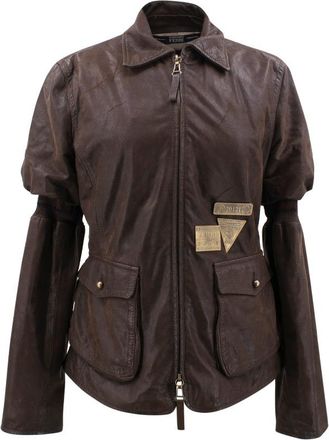 Gianfranco Ferre Brown Leather Jacket Size M