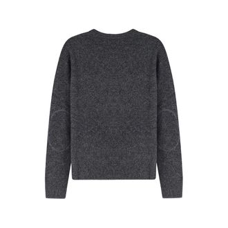 Max Mara Logo-Embroidered Elbow Patch Sweater - Gray