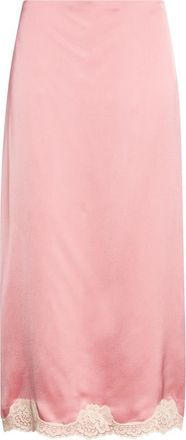 Valentino Lace Trim Satin Cady Slip Skirt in Dusty Rose at Nordstrom, Size 8 Us