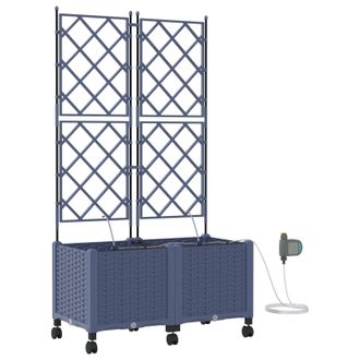 vidaXL Maceta De Jard&iacute;n Con Riego Y Ruedas 2 Uds. Gris Pp Vidaxl
