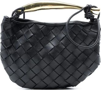 Bottega Veneta Borsa a tracolla Intrecciato Sardine Baby in pelle di agnello 2012-2025 - Nero