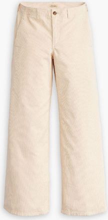 Levi's Womens Levis Big Yikes Solid Patterned Wide Leg Chinos in White Swan - Size 31W/29L