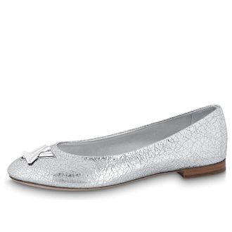 Louis Vuitton (WMNS) LOUIS VUITTON LV Nina Flat Ballerina Shoes Silver 1ABGQB