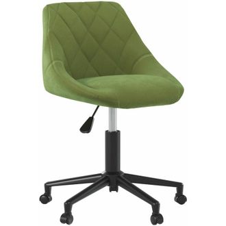 vidaXL Silla de oficina giratoria de terciopelo verde claro vidaXL