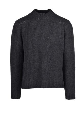 Daniele Fiesoli Crew Neck Sweater In Extrafine Merino Wool With Ribbed Knit Texture