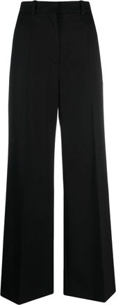 Lanvin wide-leg tailored trousers - women - Buffalo Horn/Cotton/Wool - 38 - Black