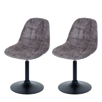 Hhg Lote De 2 Sillas De Comedor Hhg 837, Silla De Cocina Silla Giratoria, Acero Mvg Tela/textil Chenilla (465g/m&sup2;), Marr&oacute;n