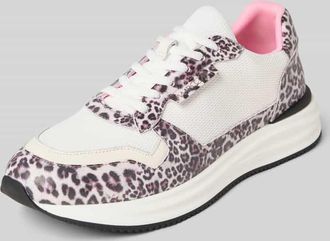 Marc Cain Sneaker aus Leder-Mix mit Animal-Print in Weiss, Gr&ouml;&szlig;e 37