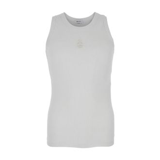 Alexander McQueen Top met Omgekeerde Schedelborduring - Heren - Tops zonder mouwen - Wit - M - Katoen - Tops