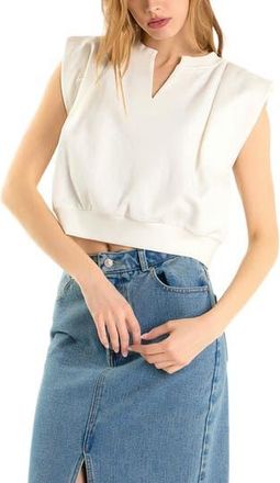 endless rose Power Shoulder Sweatshirt Top in Off White at Nordstrom Rack, Size X-Small