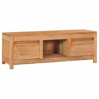 vidaXL Vidaxl - Mueble De Tv Madera Maciza De Teca 100x30x35 Cm