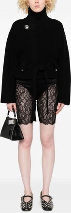 Alexander McQueen Alexander Mcqueen Womens Lace Shorts - Black - Size EU 36 (Womens)