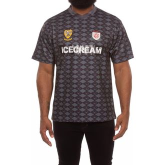Icecream Frappe Short Sleeve Mesh V-Neck Jersey in Black at Nordstrom, Size Xx-Large