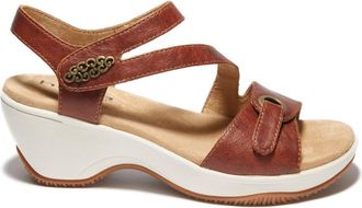 Hälsa Footwear Womens Cindy Vintage Calf Sandals In Cognac
