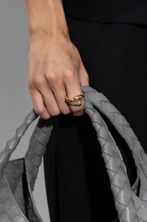Bottega Veneta Silver Ring, Womens, Gold