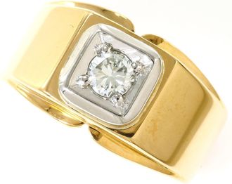 C&A Platinum Yellow Gold Yellow Gold (18K) Platinum 900 Band Ring (Pre-Owned)